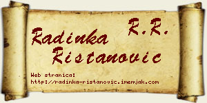 Radinka Ristanović vizit kartica